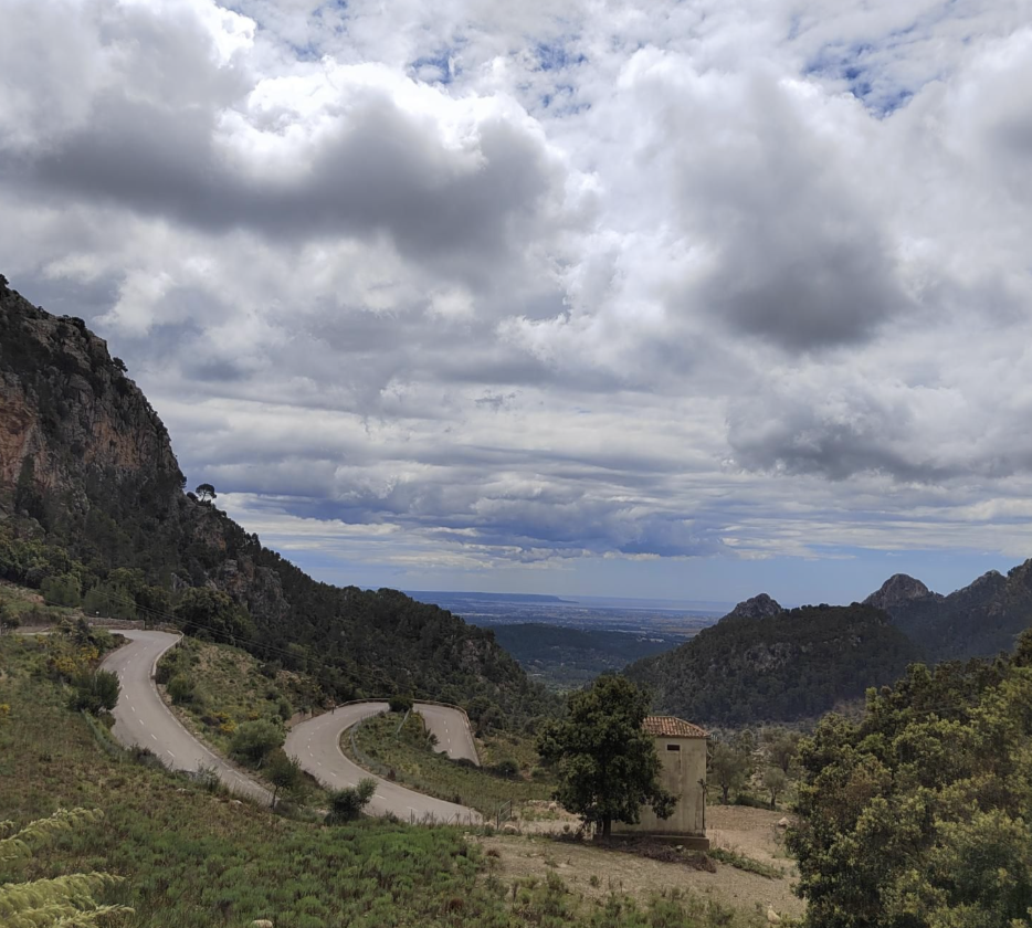 Hairpin curves on the Coll de Sóller climb, Mallorca