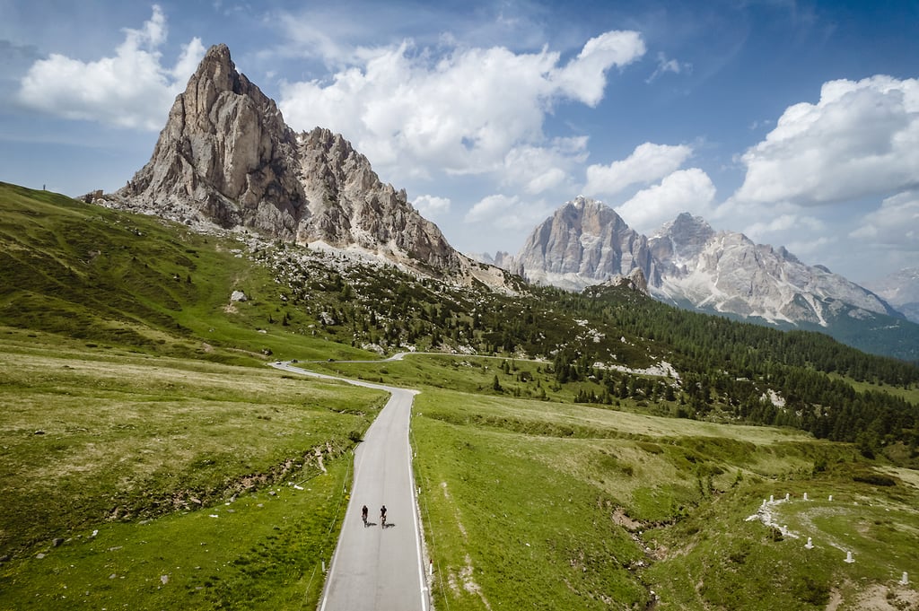 The Passo Giau day on the Veneto and Dolomites cycling itinerary near Cortina d'Ampezzo
