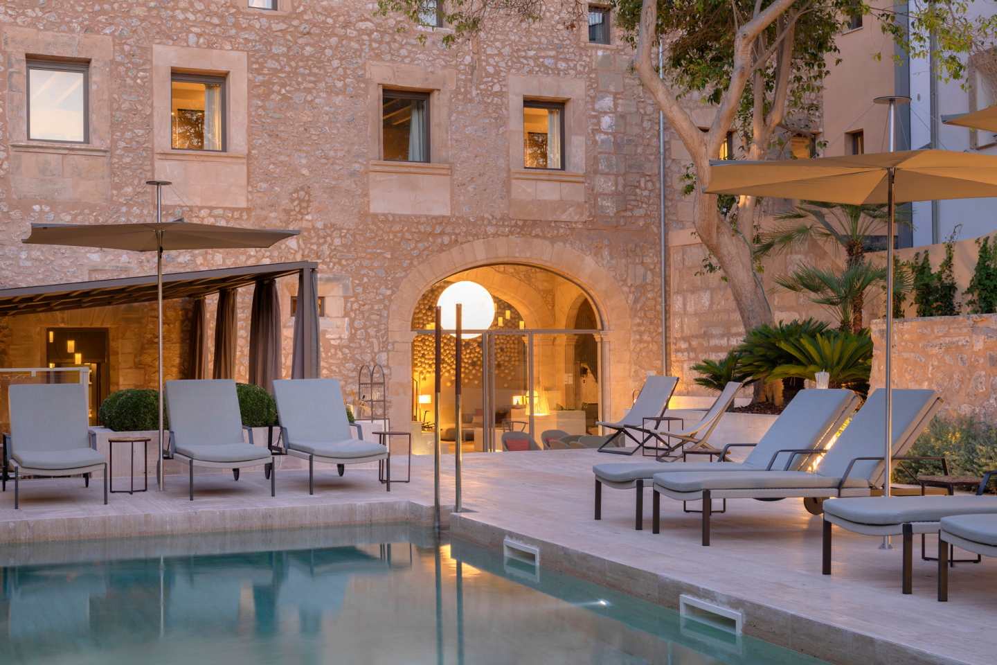 Can Aulí boutique hotel courtyard in Pollença, Mallorca